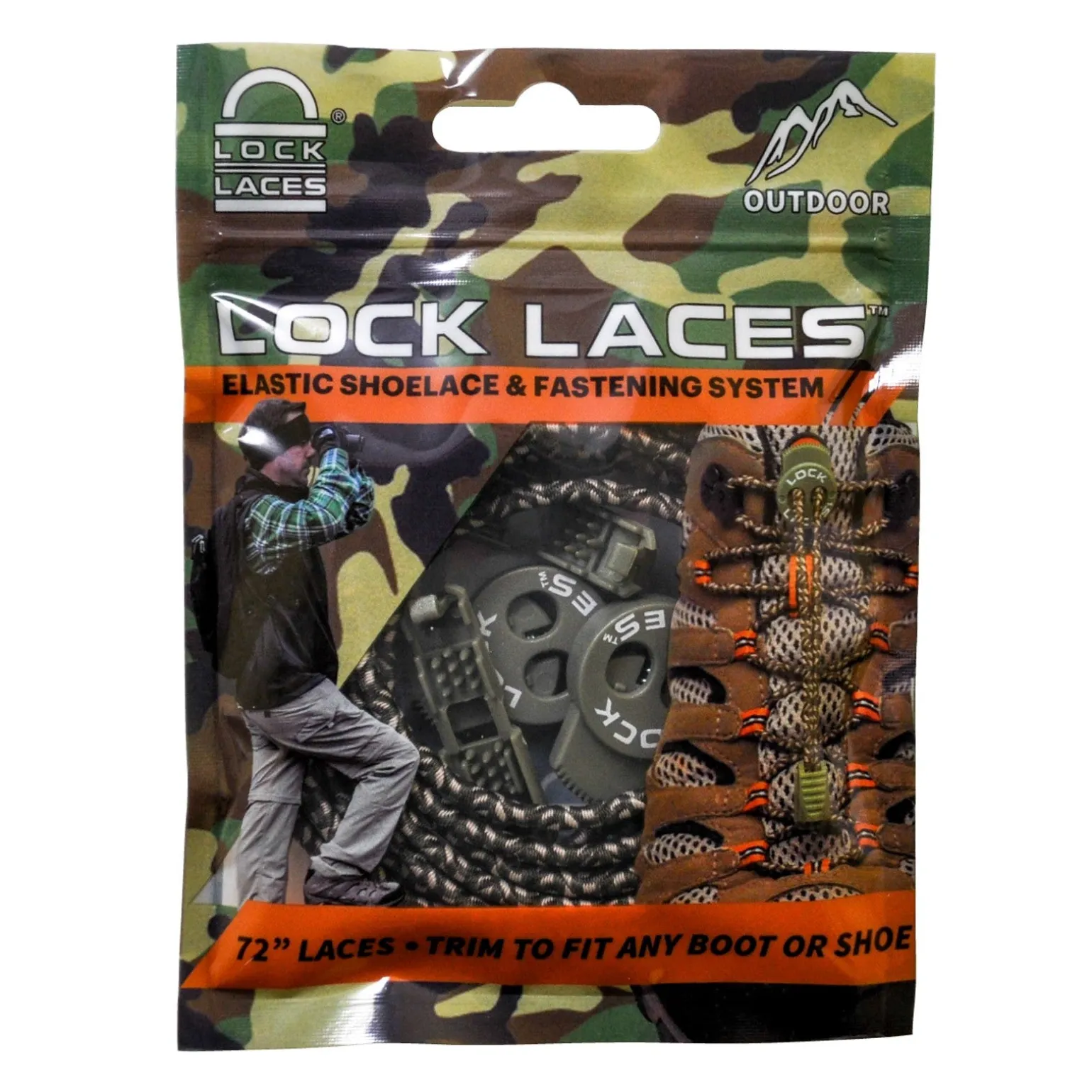 Lock Laces, Camo Boot No Tie Laces