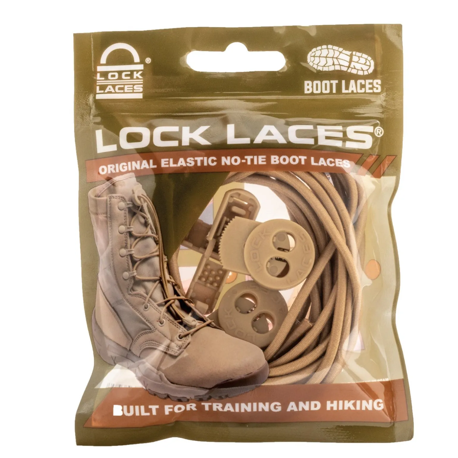 Lock Laces, Tan Boot No Tie Laces