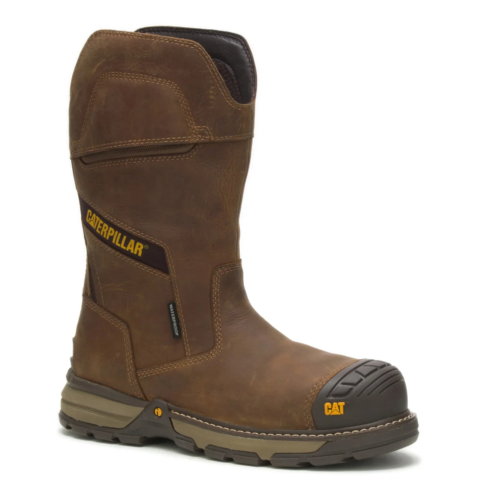 Men's Caterpillar, Excavator Superlite Pull-On Waterproof Carbon Composite Toe Work Boot