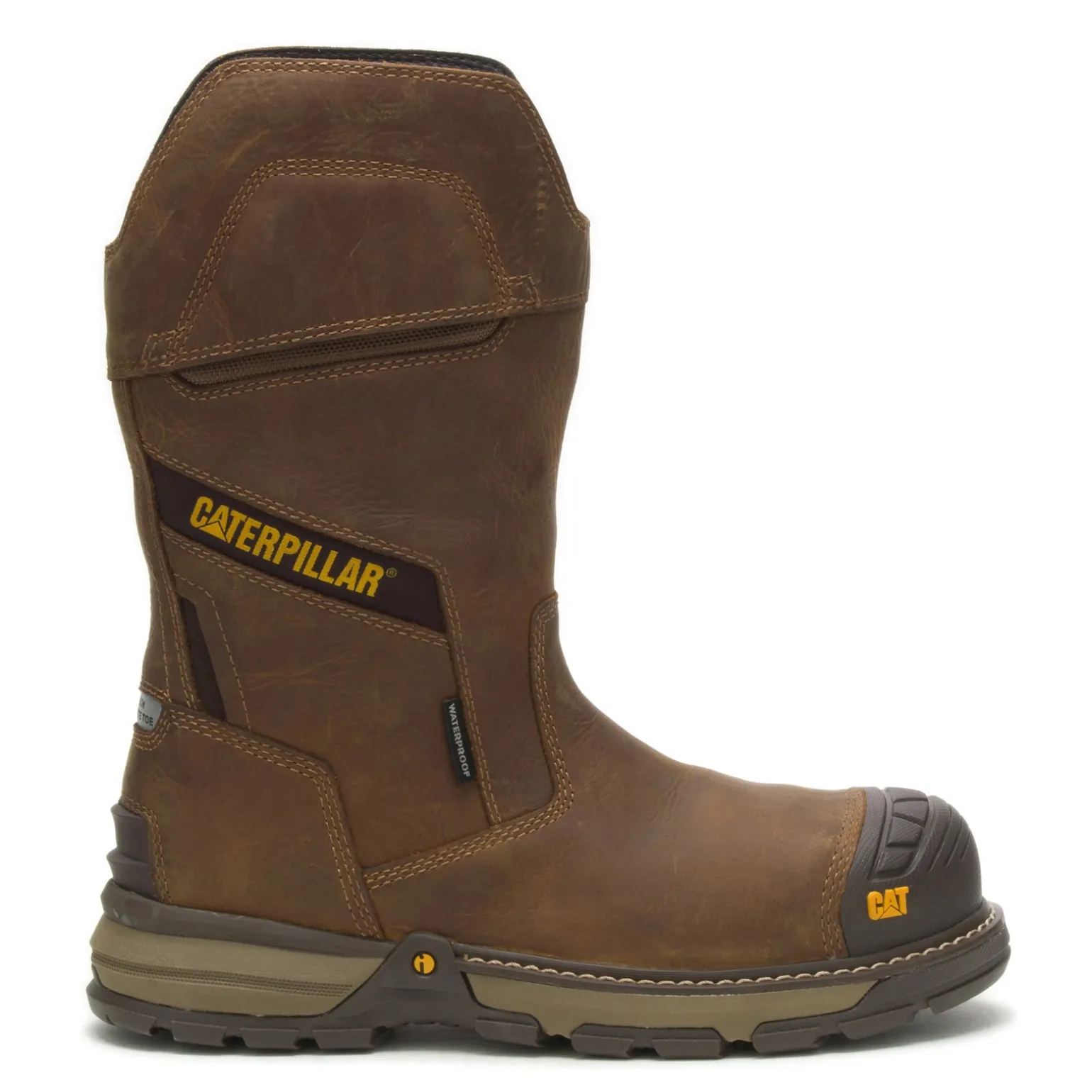 Men's Caterpillar, Excavator Superlite Pull-On Waterproof Carbon Composite Toe Work Boot
