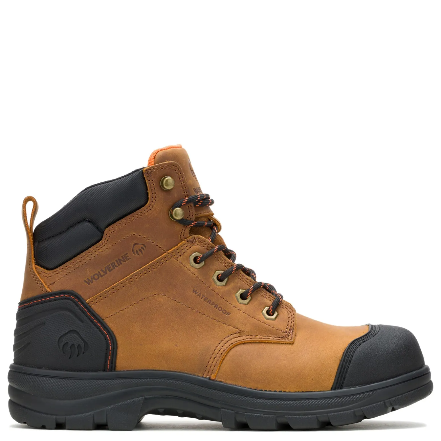 Men's Wolverine Boots, Carlsbad Cap Toe 6-inch Steel Toe Waterproof Work Boot