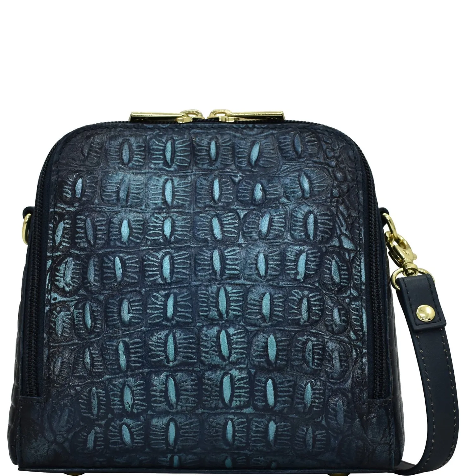 Women's Anuschka, Croc Embossed Zip Around Travel Organizer