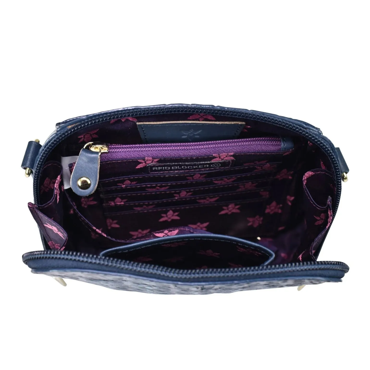 Women's Anuschka, Croc Embossed Zip Around Travel Organizer