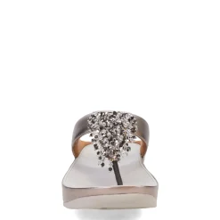 Women's FitFlop, Rumba Beaded Metallic Toe-Post Sandal